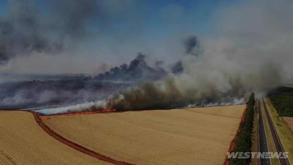 Incêndio em Rancharia leva à interdição da Raposo Tavares pela Polícia Rodoviária