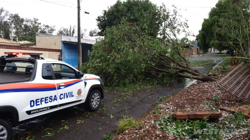 Forte chuva de granizo que atingiu Presidente Prudente causou diversos estragos