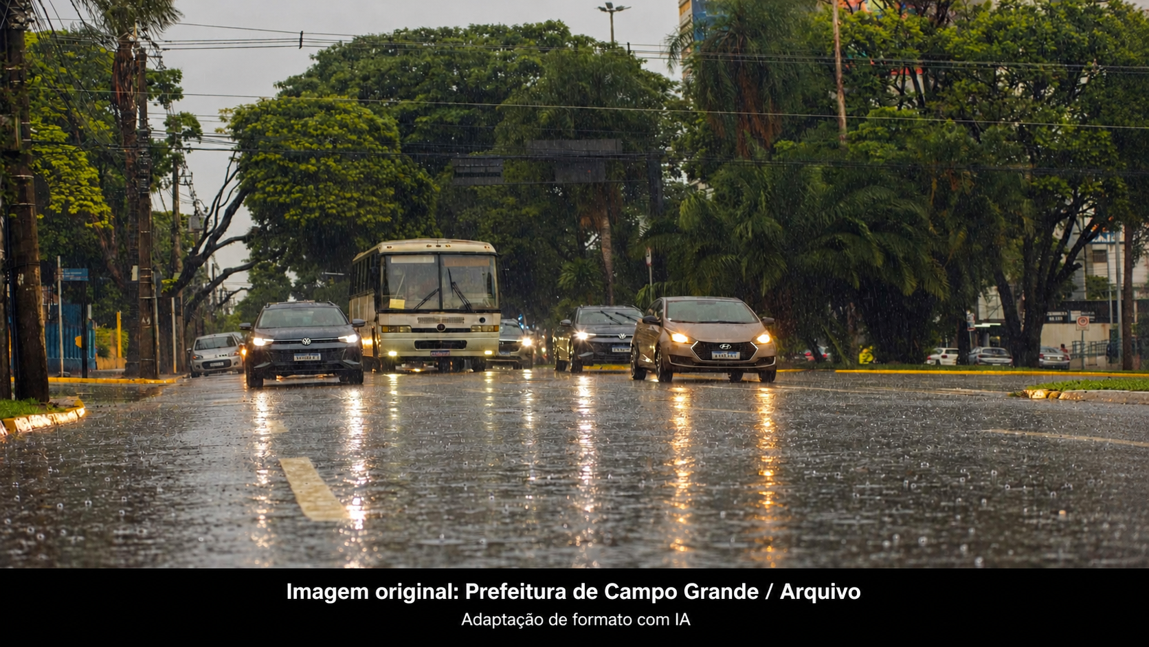 Campo Grande entra em alerta para temporais com chuva forte e ventos intensos