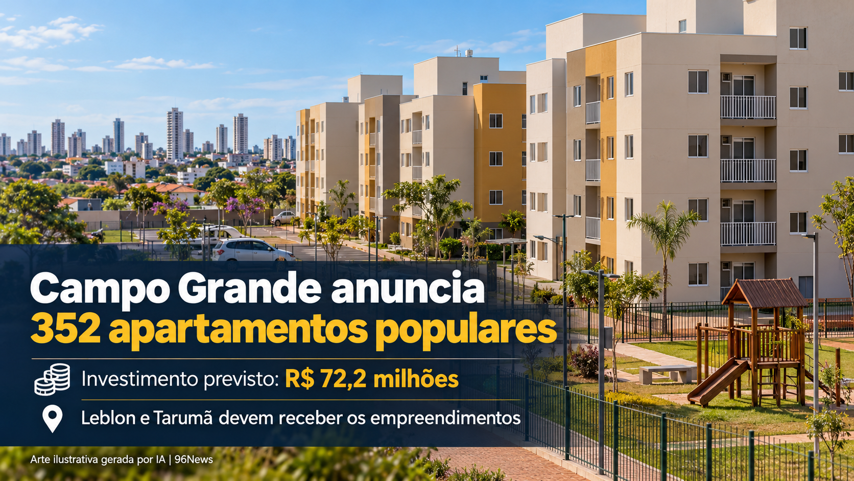 Campo Grande anuncia construção de 352 apartamentos populares com investimentos previstos de R$ 72,2 milhões
