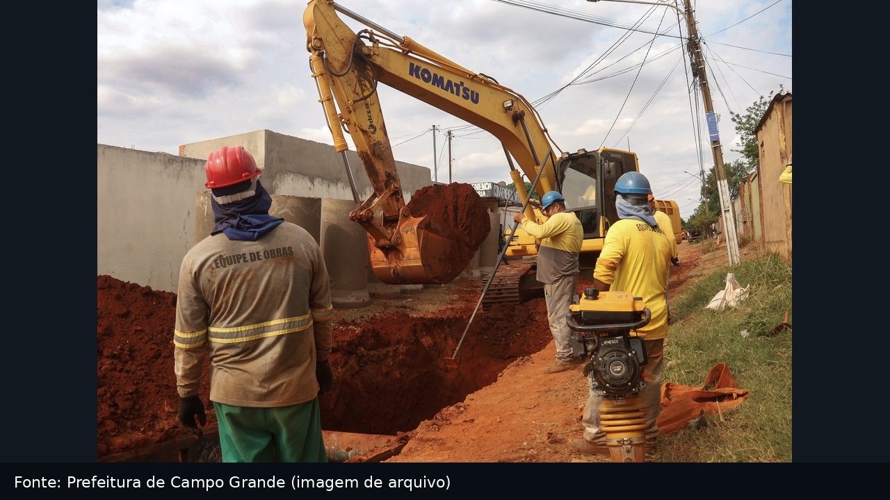 Obra de drenagem interdita cruzamento no Anhanduizinho até 3 de novembro