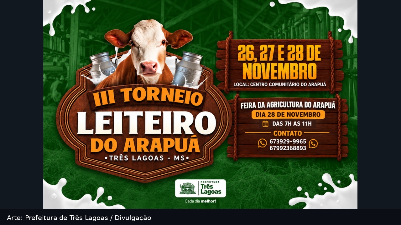 Arapuá abre inscrições para torneio leiteiro e prepara feira da agricultura familiar