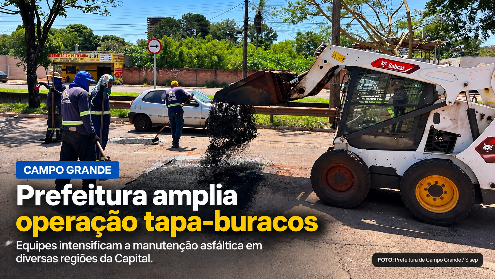 Campo Grande amplia operação tapa-buracos e passa a contar com 12 frentes de trabalho